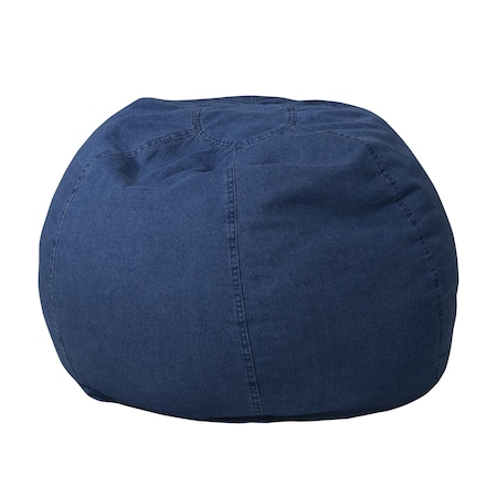 Flash Furniture Bean Bag Chair, 30 in W 30" L 18" H DG-BEAN-SMALL-DENIM-GG